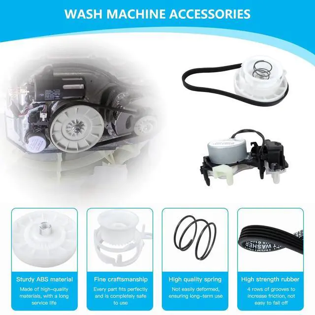 Alt view image 2 of 5 - W10913953 W10721967 W10006384 Washer Shift Actuator + Pulley Clutch Kit + Drive Belt Fit for Whirlpool WTW5000DW2, WTW5000DW3, WTW5005KW0, WTW5100HC0, WTW5100HW0, WTW5105HC0, New Replacement