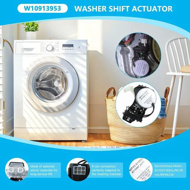 Alt view image 3 of 5 - W10913953 W10721967 W10006384 Washer Shift Actuator + Pulley Clutch Kit + Drive Belt Fit for Whirlpool WTW5000DW2, WTW5000DW3, WTW5005KW0, WTW5100HC0, WTW5100HW0, WTW5105HC0, New Replacement