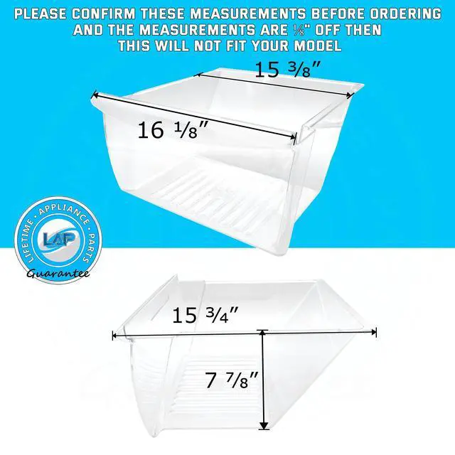 Alt view image 2 of 6 - Upgraded Appliance 240351207 Lower Crisper Bin Compatible with Frigidaire Refrigerator - 240351203, 240351206, 240351209