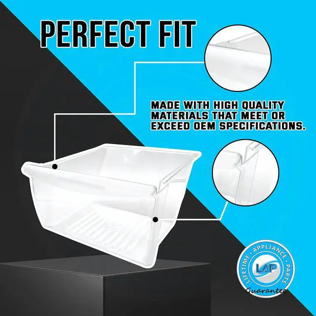 Alt view image 3 of 6 - Upgraded Appliance 240351207 Lower Crisper Bin Compatible with Frigidaire Refrigerator - 240351203, 240351206, 240351209