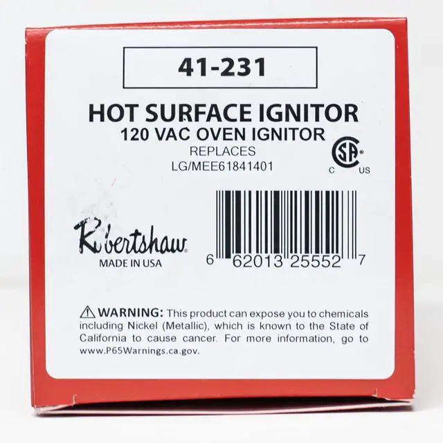 Alt view image 5 of 5 - Hot Surface Igniter,Si Carbide,120V AC 41-231 - 1 Each
