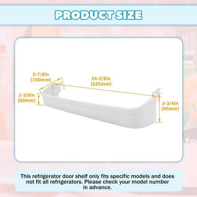 Alt view image 6 of 7 - UPGRADED 240338001 AP2115859 240338005 Replacement Refrigerator Door Shelf Bin Rack Compatible with Frigidaire Kenmore Refrigerator Replace for 891049 AH429871 EA429871 PS429871 White 1PC