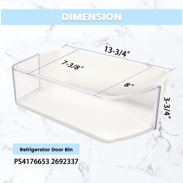 Alt view image 4 of 7 - DA97-12650A DA63-07104A AP5620330 Right Refrigerator Door Shelf Basket Bin Pair Compatible with Samsung Refrigerator Door Bin PS4176653 2692337 Replacement only