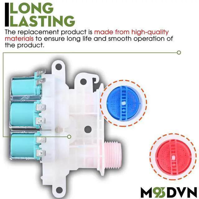 Alt view image 2 of 6 - Water Inlet Valve Replacement For Kenmore 110.20372710 110.20372711 110.27132412 110.26132410 110.27132413 110.26132411 110.27132411 110.26132412 110.26132413 110.26134610 110.27132410 Washing Machine