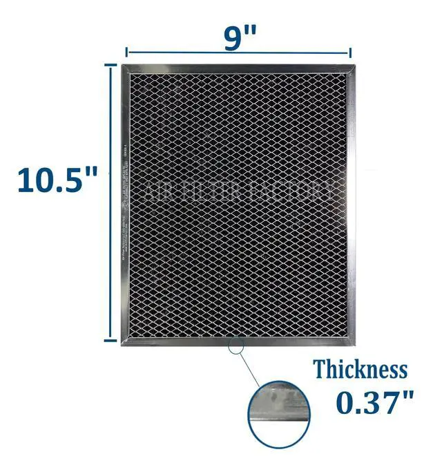 Alt view image 2 of 6 - 9 x 10-1/2 x 3/8 Range Hood Charcoal Carbon Filters 2-Pack