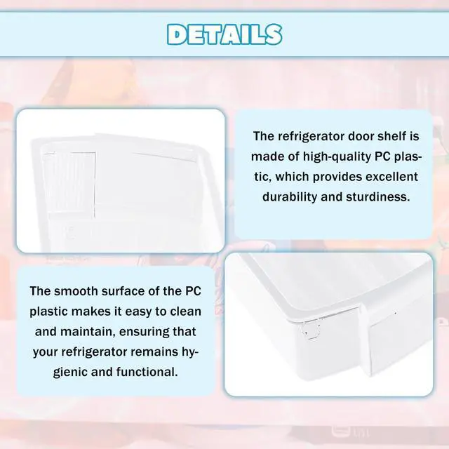 Alt view image 4 of 7 - W10321304 WPW10321304 Replacement Refrigerator Door Shelf Bin Compatible with Whirlpool Refrigerator Replacement for AP6019471 2171046 2171047 2179574 PS11752778 2179607-3PCS