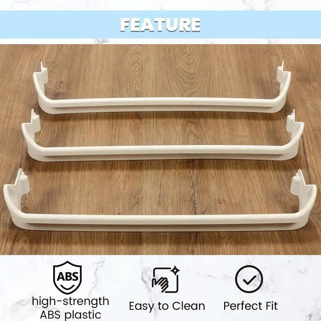 Alt view image 4 of 7 - 1 X 240534701 2 X 240534901 Refrigerator Door Shelf Rack Bar Rail Compatible with Frigidaire Kenmore Gibson Galaxy Kelvinator AP3214631 PS734936 948952 AP3214630 PS734935 Replacement only