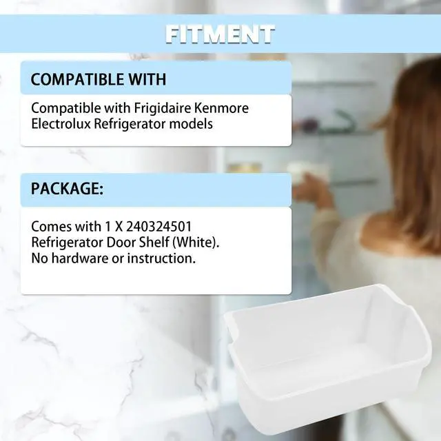 Alt view image 5 of 7 - 240324501 AP2115782 Refrigerator Door Shelf Compatible with Frigidaire Kenmore Electrolux Refrigerator Door Bin 890978 AH429766 EA429766 PS429766 Replacement only White 1PC