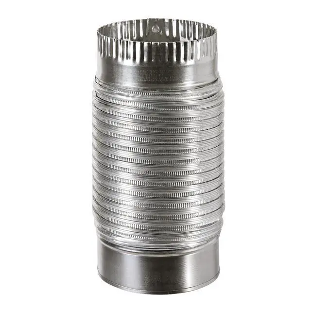 Alt view image 5 of 7 - Aluminum Duct with Connectors, Semi Ridgid, Flexible, 4" x 2', Silver (AM42)