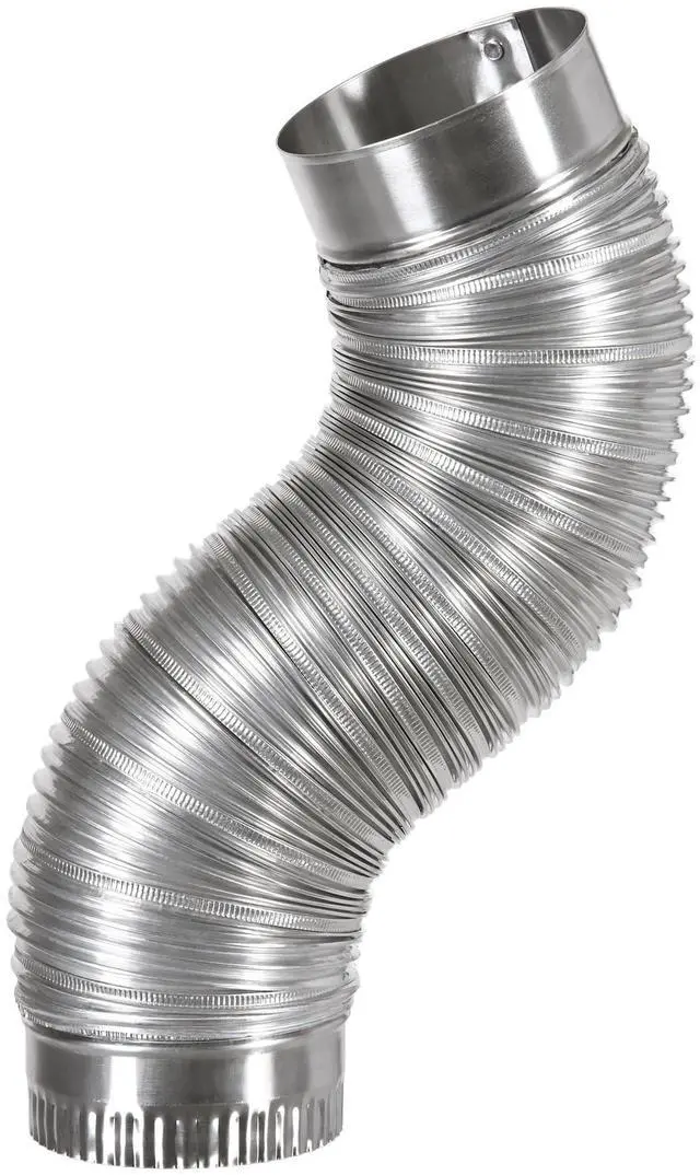 Main image of Aluminum Duct with Connectors, Semi Ridgid, Flexible, 4" x 2', Silver (AM42)