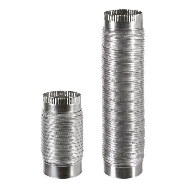 Alt view image 3 of 7 - Aluminum Duct with Connectors, Semi Ridgid, Flexible, 4" x 2', Silver (AM42)