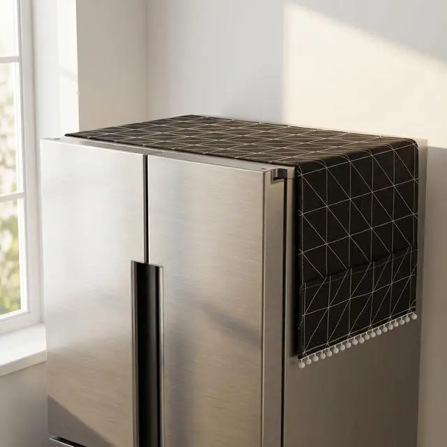 Alt view image 3 of 7 - Refrigerator Dust Cover with Pockets | 35.43X11.81In Protective Cover Scarf for Fridge Washing Machine Dryer Top Appliance Dustproof