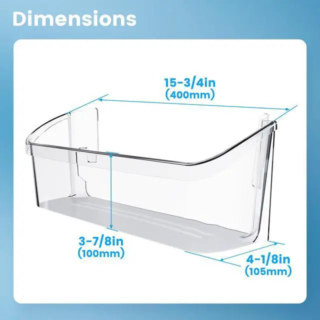 Alt view image 3 of 6 - 240323002 PS429725 AP2115742 Refrigerator Door Shelf Bin Compatible with Frigidaire Refrigerator Door Bin Shelf Bucket PC Plastic Clear AH429725 Replacement only