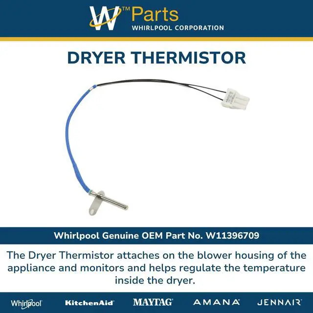 Alt view image 4 of 6 - Whirlpool W11396709 Dryer Thermistor