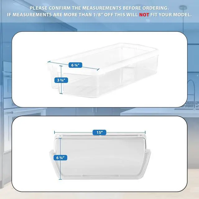 Alt view image 3 of 6 - UPGRADED Appliance 2 x Ultra Durable W10321304 Door Shelf Bin Compatible with Whirlpool Refrigerator - WPW10321304