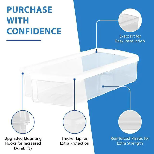 Alt view image 4 of 6 - UPGRADED Appliance 2 x Ultra Durable W10321304 Door Shelf Bin Compatible with Whirlpool Refrigerator - WPW10321304