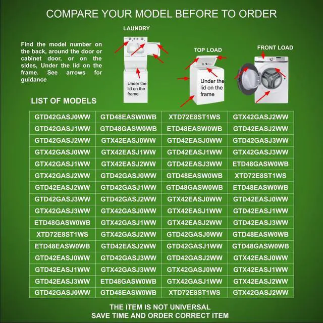 Alt view image 5 of 7 - WE04X24549, WE04X24550-24PK CKD0-24PKX compatible with GE Electric Dryer Timer fits old # WE04X24549, WE04X24550-24PK