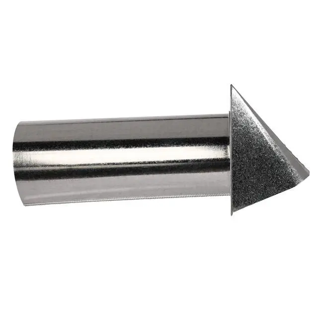 Alt view image 7 of 7 - Dryer Vent, Wide Mouth Galvanized Vent Hood with Pipe, Silver, 4 (GVH4NR), GRAY