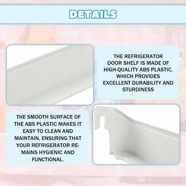 Alt view image 5 of 7 - 240338101 Replacement Refrigerator Door Bin Shelf Compatible with Frigidaire or Kenmore Refrigerator White ABS Plastic Replacement for 891051 AP2115860 PS429873