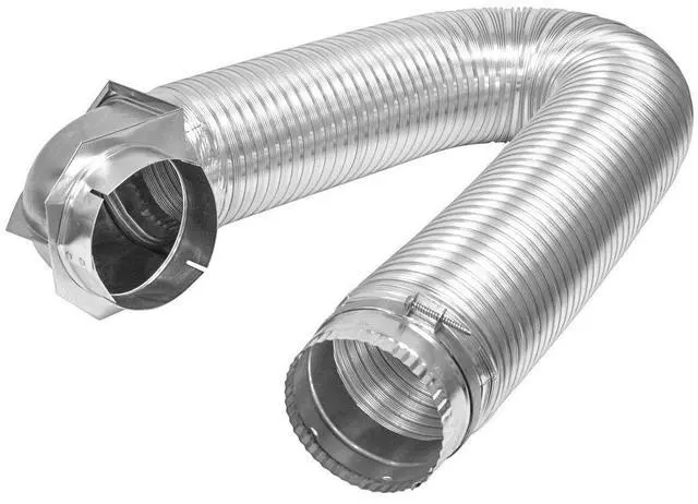 Main image of 084718 All Metal SAF-T Single Elbow Dryer Vent Duct Kit, UL Listed, 4" Diameter x 8' Length, Silver
