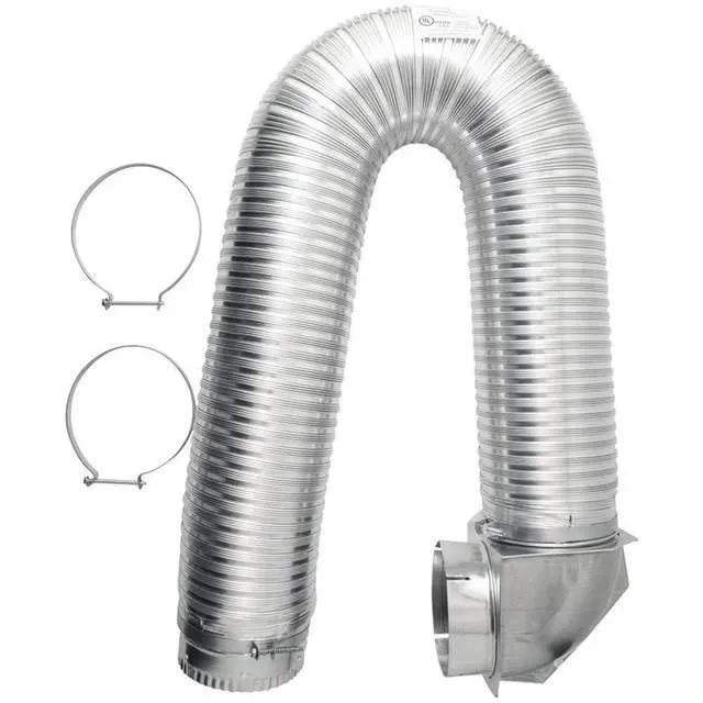 Alt view image 2 of 4 - 084718 All Metal SAF-T Single Elbow Dryer Vent Duct Kit, UL Listed, 4" Diameter x 8' Length, Silver