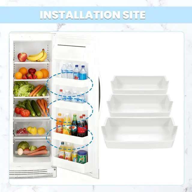 Alt view image 2 of 7 - 2187172 WP2187172 Refrigerator Door Shelf Compatible with Whirlpool Roper Kitchenaid Kirkland Refrigerator Door Bin Lightweight White PS986890 AP3853103 PS328468 Replacement only 3PCS
