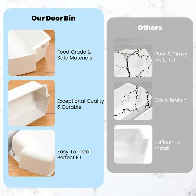 Alt view image 7 of 7 - 2187172 WP2187172 Refrigerator Door Shelf Compatible with Whirlpool Roper Kitchenaid Kirkland Refrigerator Door Bin Lightweight White PS986890 AP3853103 PS328468 Replacement only 3PCS