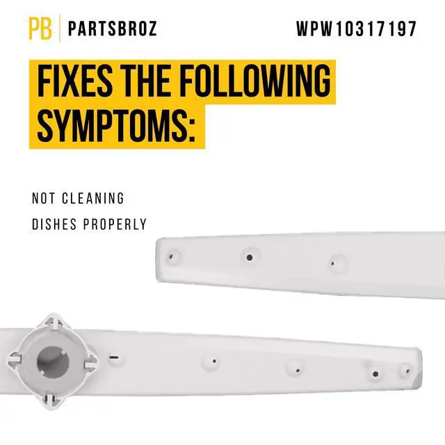 Alt view image 4 of 6 - WPW10317197 Dishwasher Upper Spray Arm for Whirlpool Amana Inglis AP6019390 | Replaces PS11752696 W10317197 2209779
