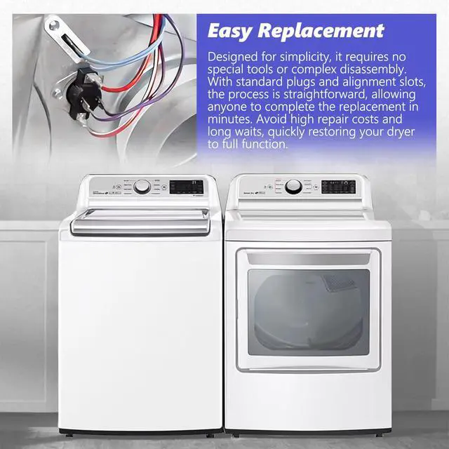 Alt view image 6 of 7 - Replacement WE04X25195 Dryer Thermostat Replaces for Numbers AP6004261 PS11729232 1357125 278b1465P001 Fits for General Electric Dryer Models