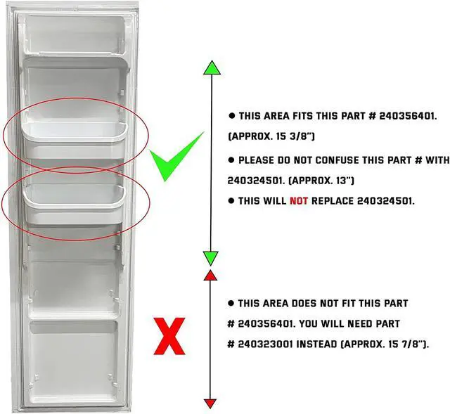 Alt view image 6 of 6 - UPGRADED Appliance 2 x 240356401 Door Bin Compatible with Frigidaire Refrigerator Shelf Replacement | Frigidaire Replacement Parts | Frigidaire Door Shelf Replacement - AP2116036