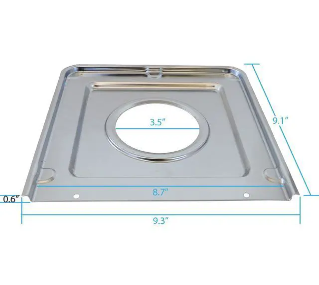 Alt view image 2 of 7 - Made in the USA Style J WB32X90 Heavy Duty Replacement Square Chrome Gas Drip Pans for GE Stoves AP2028207, PS244863, 258331, AH244863, EA244863, PS244863, WB32X0090, WB3X5066 4 Pk