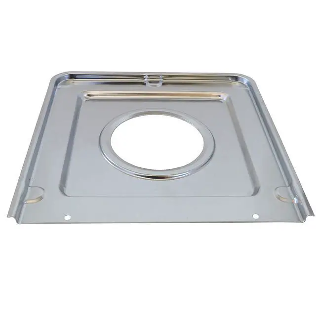 Alt view image 7 of 7 - Made in the USA Style J WB32X90 Heavy Duty Replacement Square Chrome Gas Drip Pans for GE Stoves AP2028207, PS244863, 258331, AH244863, EA244863, PS244863, WB32X0090, WB3X5066 4 Pk