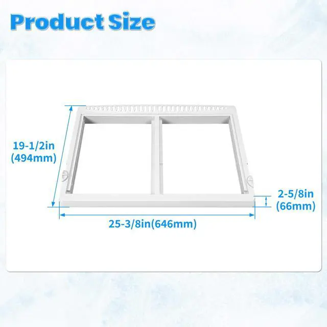 Alt view image 4 of 7 - 240364787 Crisper Pan Cover Compatible with Frigidaire Refrigerator AP4432913 240364714 240364725 240364794 1512532 Crisper Drawer Cover Shelf Frame Replacement Only W/O Glass White