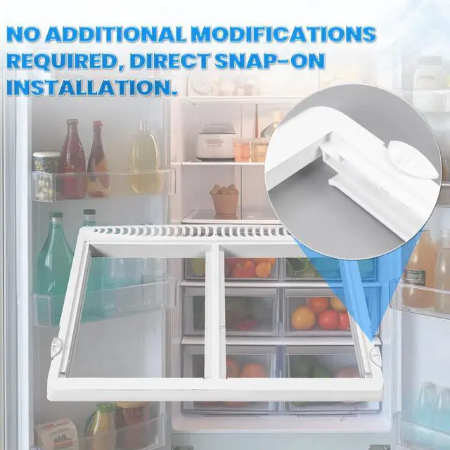 Alt view image 5 of 7 - 240364787 Crisper Pan Cover Compatible with Frigidaire Refrigerator AP4432913 240364714 240364725 240364794 1512532 Crisper Drawer Cover Shelf Frame Replacement Only W/O Glass White