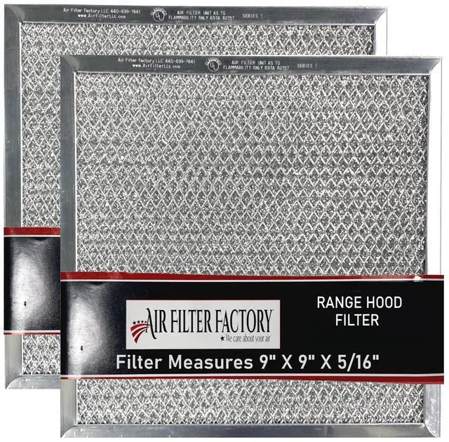 Main image of 9 X 9 X 5/16 Inches Range Hood Aluminum Grease Filters 2-Pack