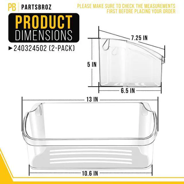 Alt view image 2 of 7 - Refrigerator Door Shelf Bin for Frigidaire LFSS2312TF4 (2-Pack)