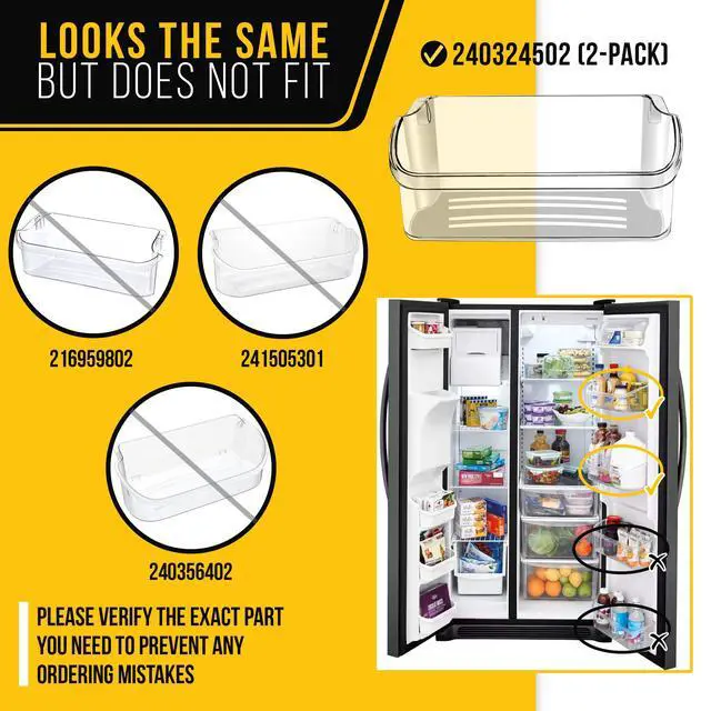 Alt view image 3 of 7 - Refrigerator Door Shelf Bin for Frigidaire LFSS2312TF4 (2-Pack)
