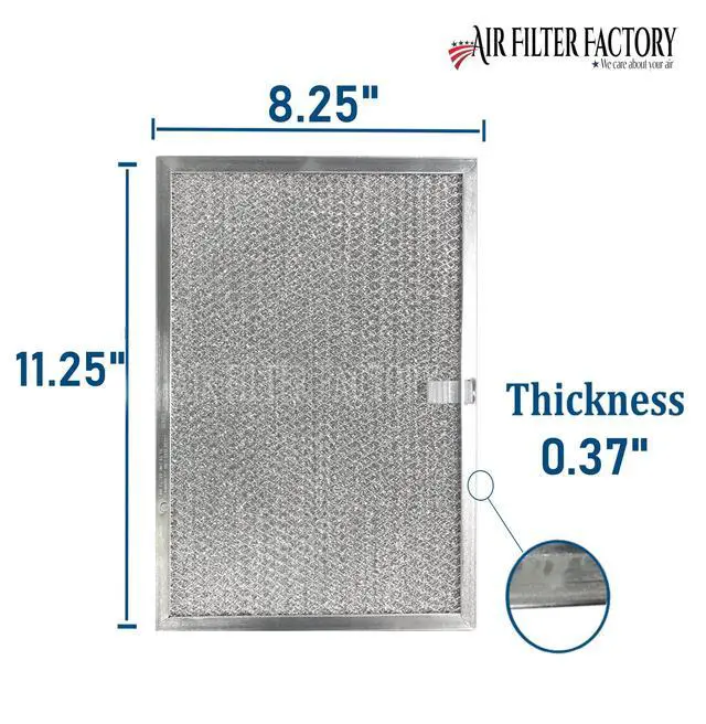 Alt view image 2 of 6 - 8-1/4 X 11-1/4 X 3/8 Range Hood Aluminum Grease Filters 2-Pack