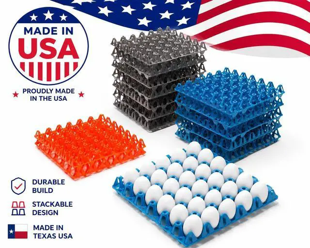 Alt view image 3 of 5 - Reusable Egg Tray Plastic Egg Crates Holds 30 Egg Flats for Home Chicken Farmers, Stackable Egg Cartons are Great for Storing, Sorting, and Shipping Eggs (Color May Vary) (20 Pack)