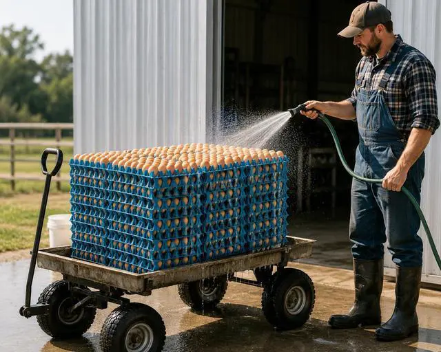 Alt view image 4 of 5 - Reusable Egg Tray Plastic Egg Crates Holds 30 Egg Flats for Home Chicken Farmers, Stackable Egg Cartons are Great for Storing, Sorting, and Shipping Eggs (Color May Vary) (20 Pack)