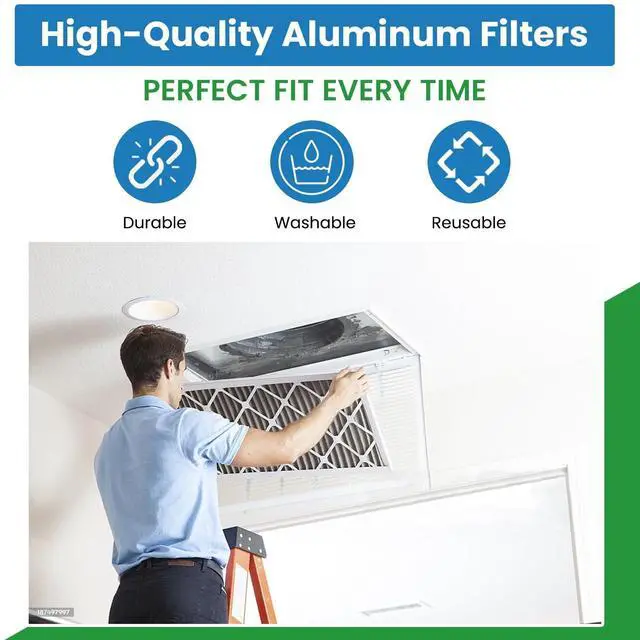 Alt view image 2 of 6 - Replacement Broan 97007894 Compatible Replacement Aluminum Filters - 9-7/8 x 11-11/16 x 5/16 PTLS(4-Pack)