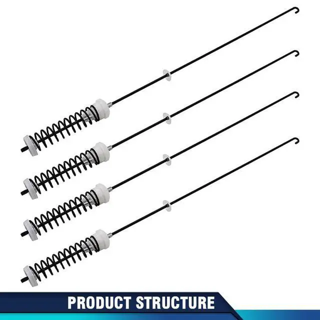 Alt view image 2 of 7 - White 4 Pcs W10780048 Washing Machine Suspension Rods Kit, Compatible with Whirlpool, Maytag, Kitchenaid, Jenn-Air, Amana, Magic Chef, Admiral, Norge, Roper
