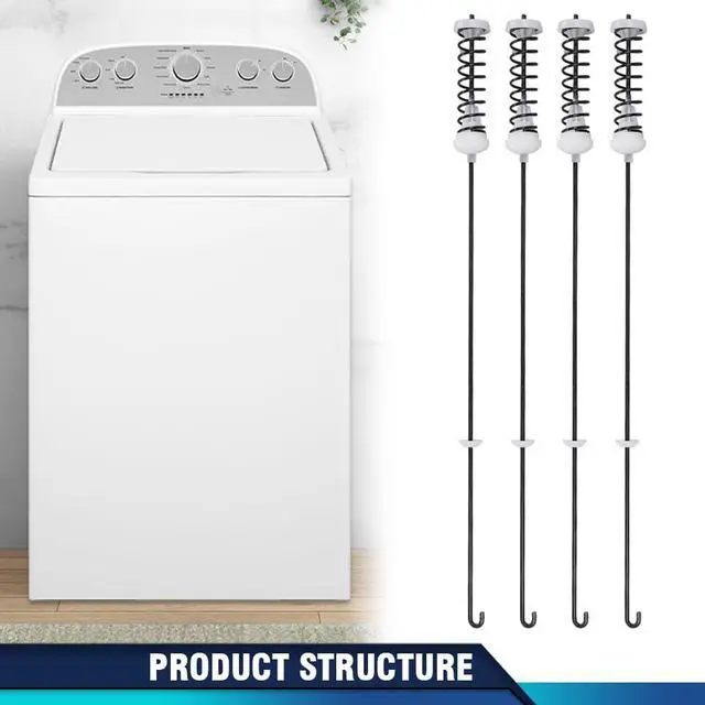 Alt view image 5 of 7 - White 4 Pcs W10780048 Washing Machine Suspension Rods Kit, Compatible with Whirlpool, Maytag, Kitchenaid, Jenn-Air, Amana, Magic Chef, Admiral, Norge, Roper