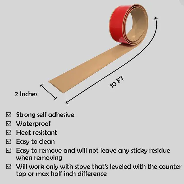 Alt view image 4 of 6 - Kitchen Stove Gap Covers, Self-Adhesive Stove Counter Gap Cover for Oven, Stovetops & Counters | Flexible Stove Space Fillers & Easy to Clean (120 Inches, Brown)