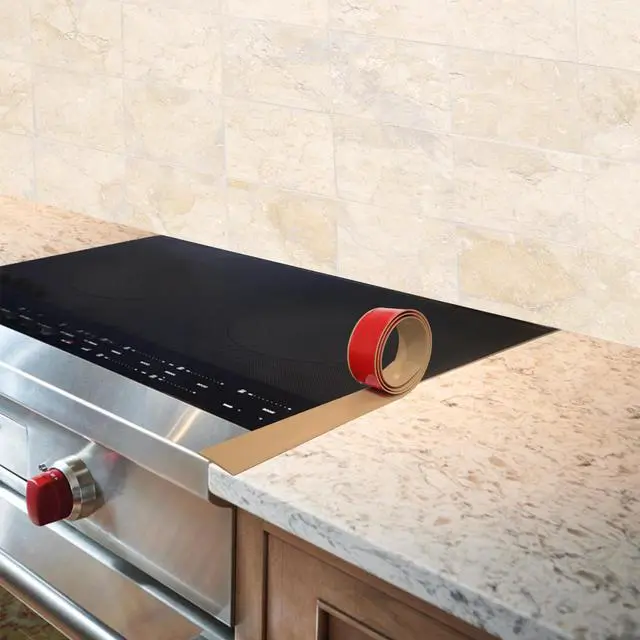 Alt view image 6 of 6 - Kitchen Stove Gap Covers, Self-Adhesive Stove Counter Gap Cover for Oven, Stovetops & Counters | Flexible Stove Space Fillers & Easy to Clean (120 Inches, Brown)