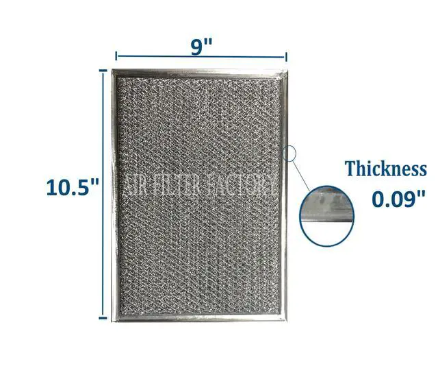 Alt view image 2 of 6 - Range Hood Combo Filter WB02X10700 Replacement 2-Pack | GE compatible WB02X10700 combo filter 2-pack. 9" x 10.5" x 0.09". Dual-layer charcoal & aluminum. Disposable, do not wash