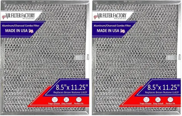 Main image of LL62F, LL6200, MM 6500 Compatible For Broan Nutone Aluminum Grease Mesh Charcoal Carbon Combo Range Hood Filter (Pack of 2)
