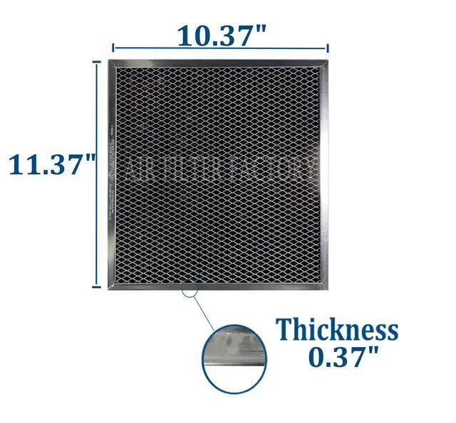 Alt view image 2 of 6 - Replacement For GE WB2X9760 WB2X2891 Range Hood Charcoal Carbon Filters 10-3/8 x 11-3/8 Inches 2-Pack