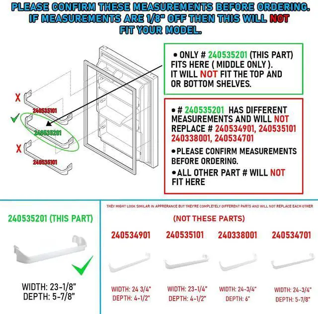 Alt view image 2 of 3 - Upgraded Appliance 240535201 Door Bar Rack Compatible with Frigidaire or Kenmore Refrigerator