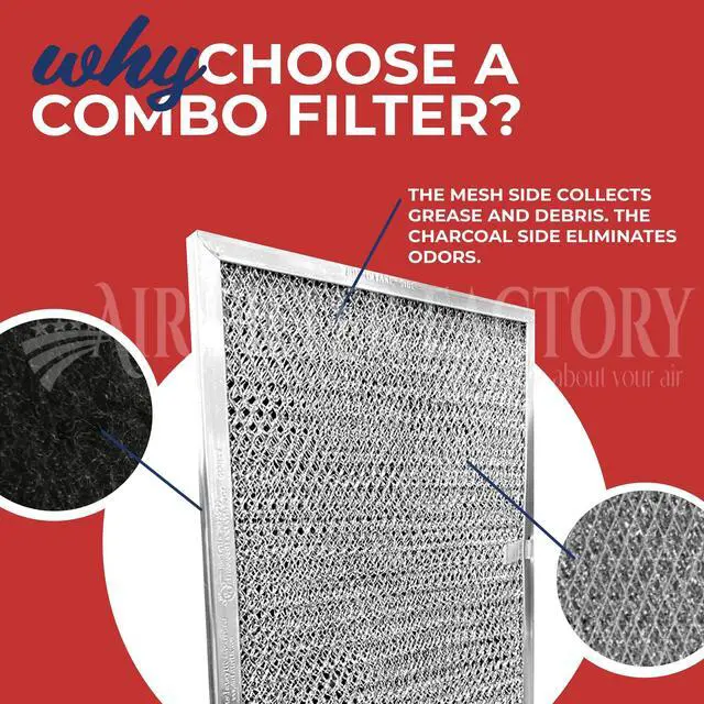 Alt view image 3 of 6 - Aluminum/Carbon Range Hood Filter - 8" x 9 1/2" x 7/16" (Original Version)